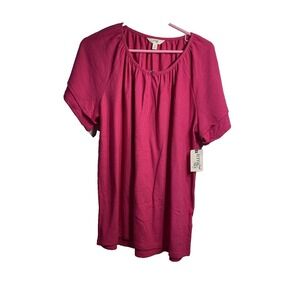 terra & sky womens pink short sleeve shirt plus size 0X 14 w